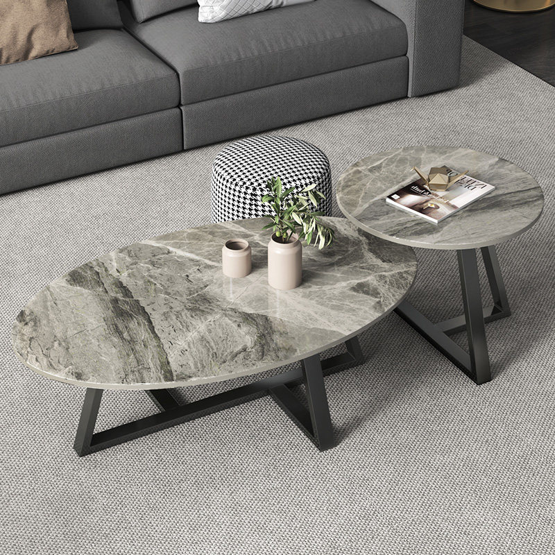 Nordic slate coffee table simple small apartment living room net red light luxury modern simple marble flower table
