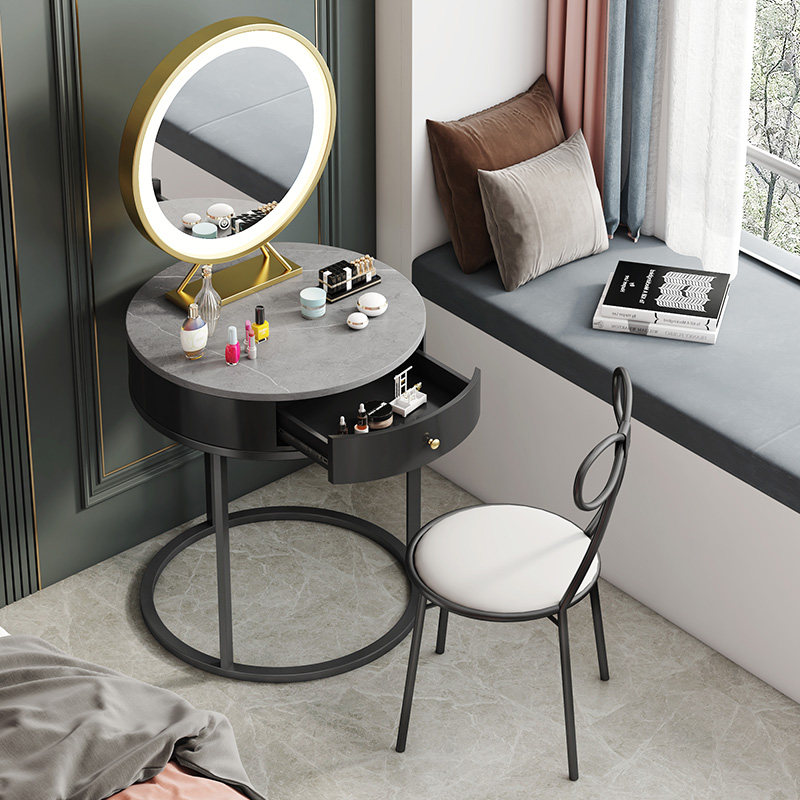 Nordic Makeup Desk Bedroom Small Family Type Light Lavish Storage Cabinet Integrated Net Red Makeup Table Modern Minima Cosmetic Table