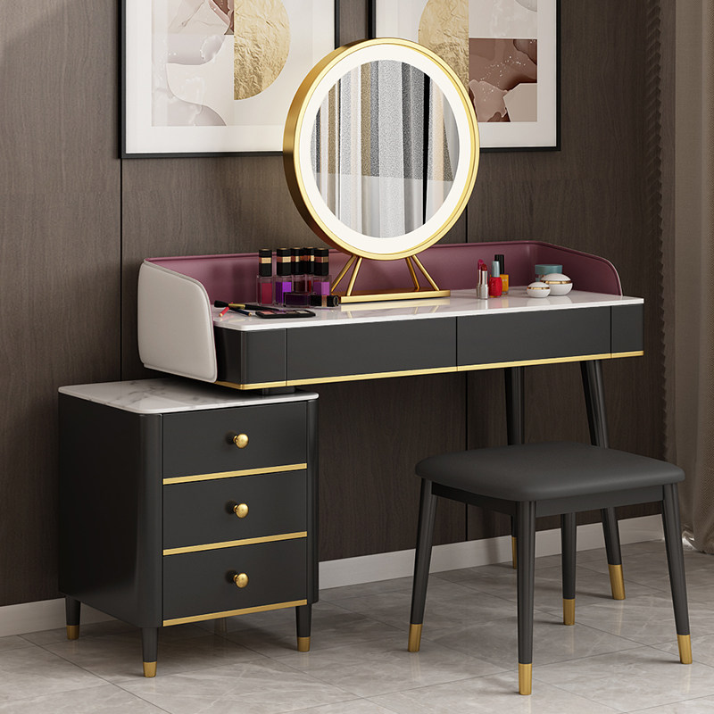 Makeup Desk Bedroom Minimalist Modern Small Household Type Tennis Red Ins Wind Light Lavish Single Makeup Table Containing Cabinet Incorporated