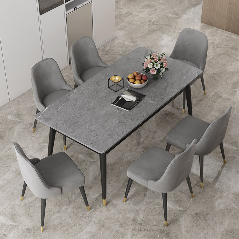 Rockboard table Home Small family Type modern minimalist A Marnie dining table and chairs Combined rectangular multifunctional table