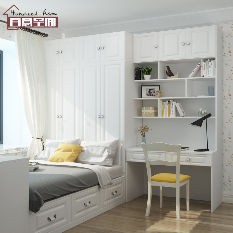 100 Willspace Minimalist Modern Wardrobe Bookcase Desk Portfolio Small Family multifunction customizable tatami bed