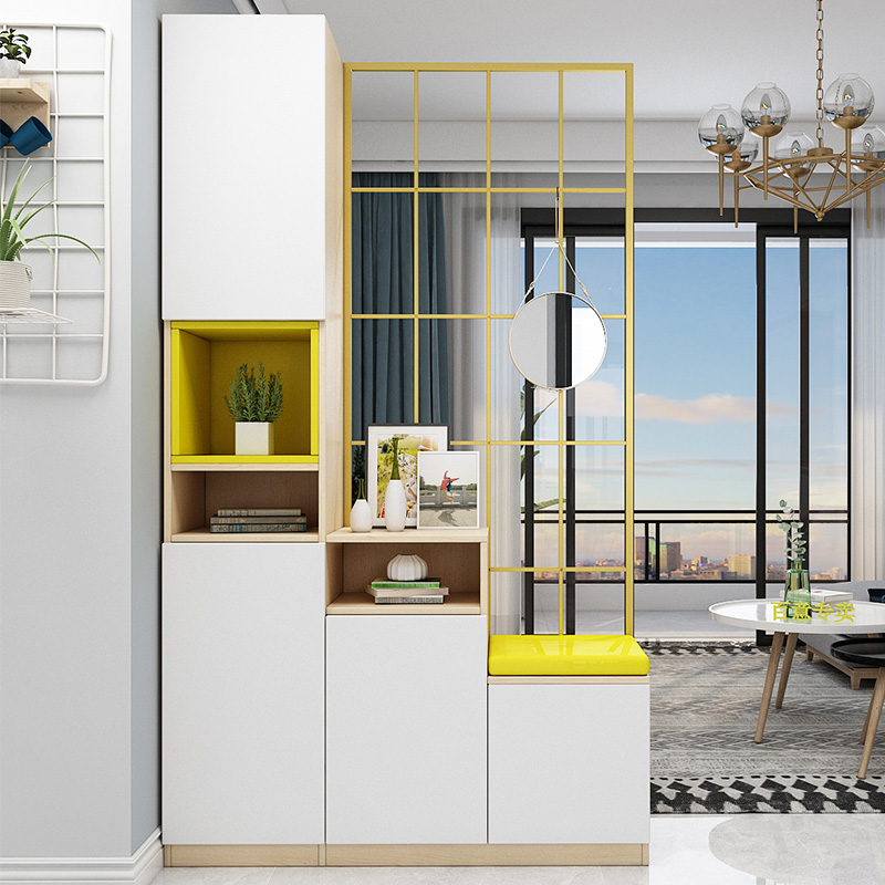 Entrance porch cabinet wrought iron entry shoe cabinet living room screen partition modern minimalist hall cabinet entry Nordic style cabinet