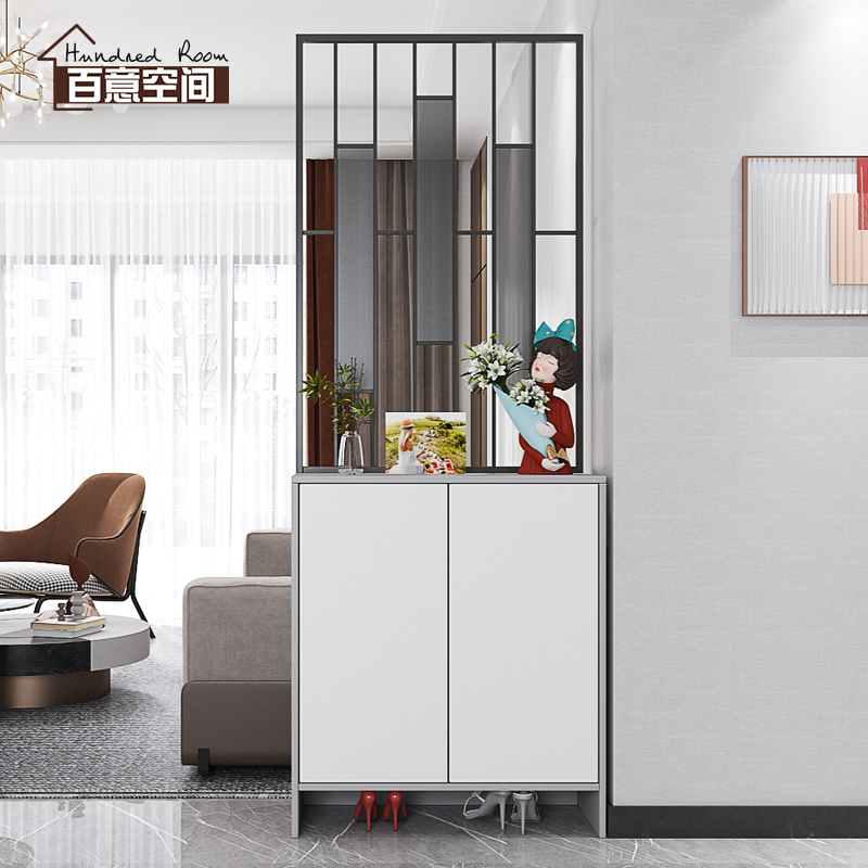 Home-in-house Xuan Guan Cabinet Living Room Screen Partition Cabinet Shoes Cabinet Light Lavish Iron Art Door Hall Cabinet Large Capacity Containing Integral Cabinet