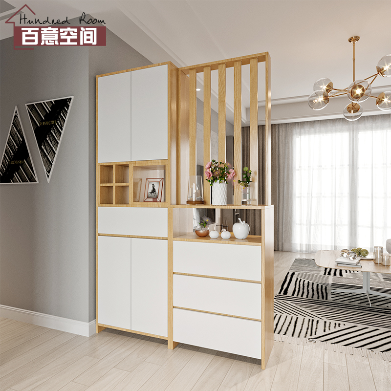 Baiyi space Nordic entry porch cabinet living room decorative screen partition cabinet entry room hall cabinet shoe cabinet rack