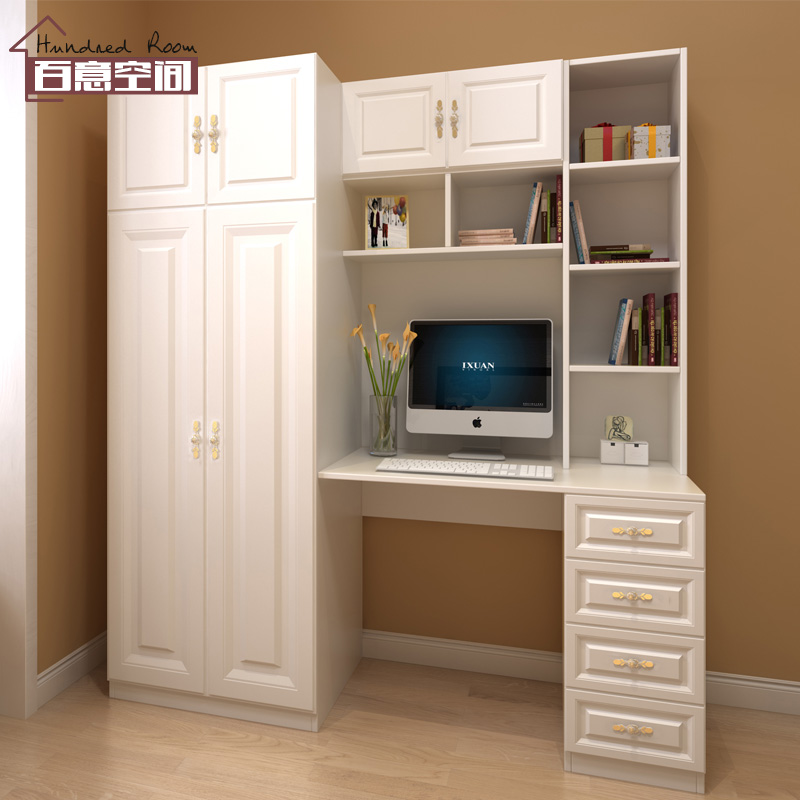 100 Willspace Desk Bookcase Combination Brief modern computer desk Wardrobe Desk Integrated Home Desktop Learning Desk