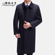 Middle-aged men's windbreaker, knee-length dad's coat, loose and fat, middle-aged and elderly medium-length casual large size lapel coat