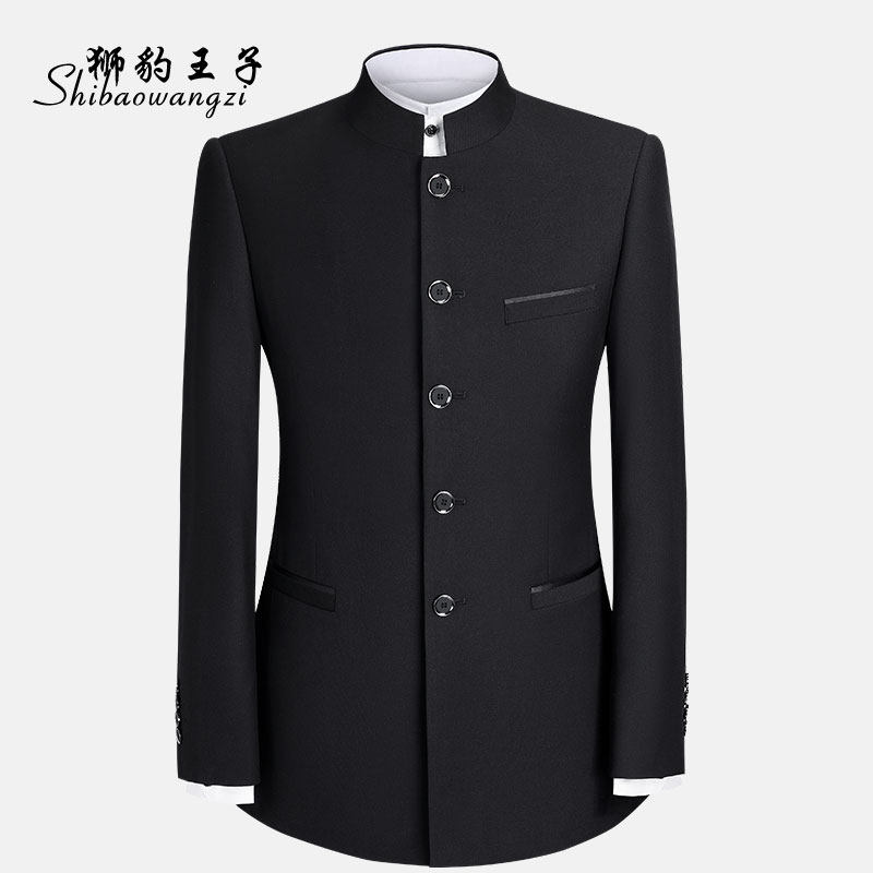 Spring and Autumn tunic suit men's youth top slim Korean version casual Chinese stand-up collar Chinese wedding dress jacket