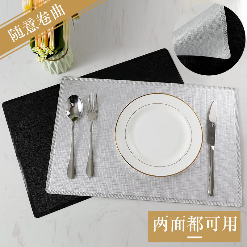 Dining mat Waterproof Anti Oil Western Dining Mat Pvc Leather Light Lavish Anti-Burn Bowl Cushion Heat Insulation Mat Table Swing Table Mat Leather Dining Mat