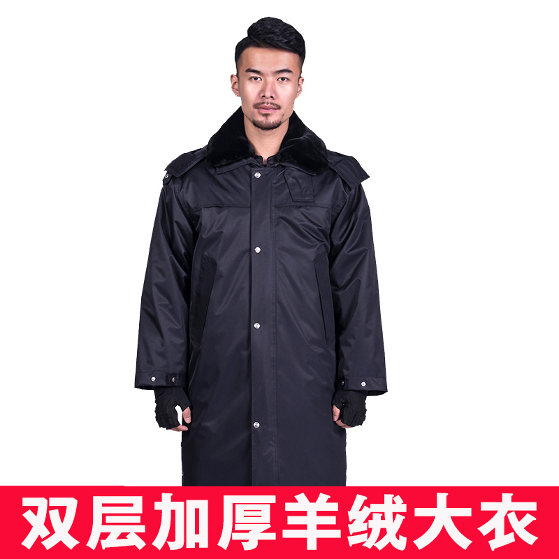 Security coat anti-cold in winter medium long version thickened lengthened male and female security clothes autumn winter clothing cotton clothes military cotton coat