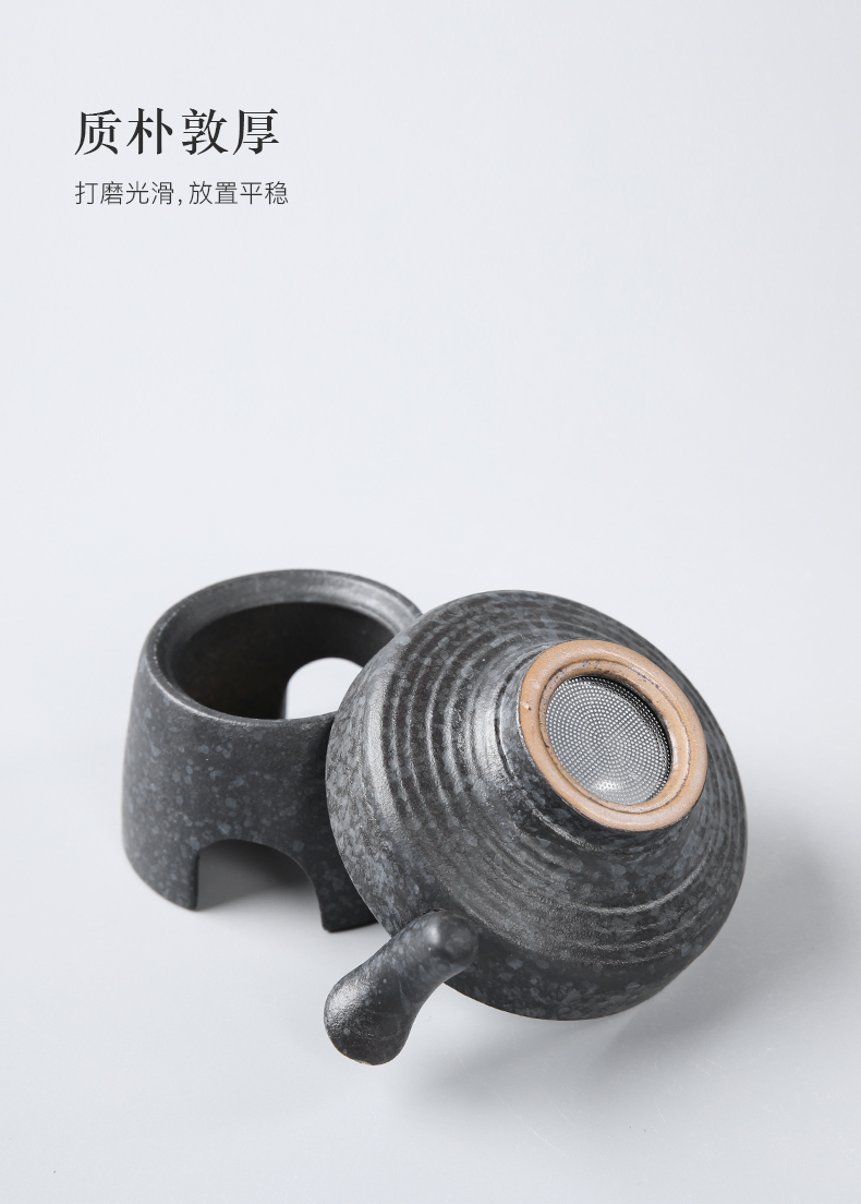 Three thousand creative ceramic tea village) restoring ancient ways suit household tea strainer mesh tea stainless steel insulation by hand