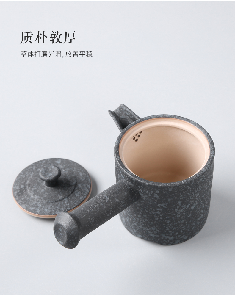 Crude pottery ceramic teapot tea village three thousand vintage side to make tea pot home filtration pot of kung fu tea pot