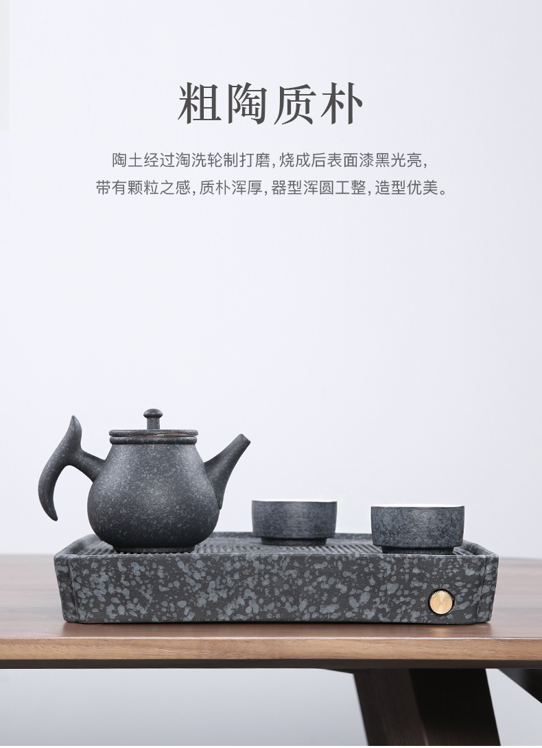 Three thousand tea coarse pottery tea tray of household ceramic water drainage type tray plate of a large pot of tea dry terms plate