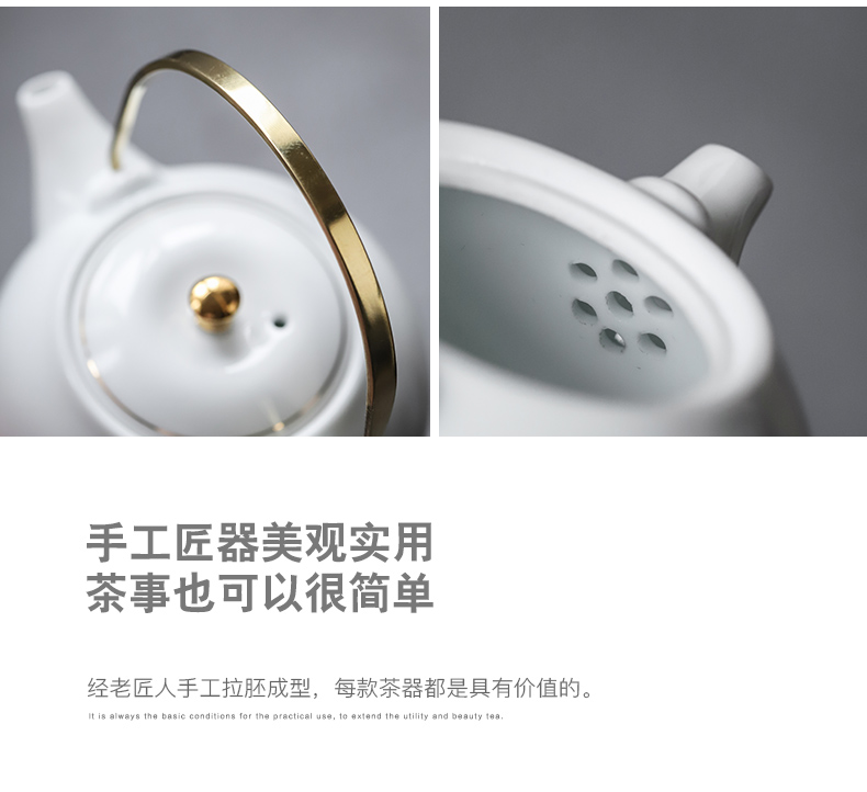 Three thousand household kung fu tea tea village suit small set of 4 ceramic contracted Japanese dry tea tray teapot teacup