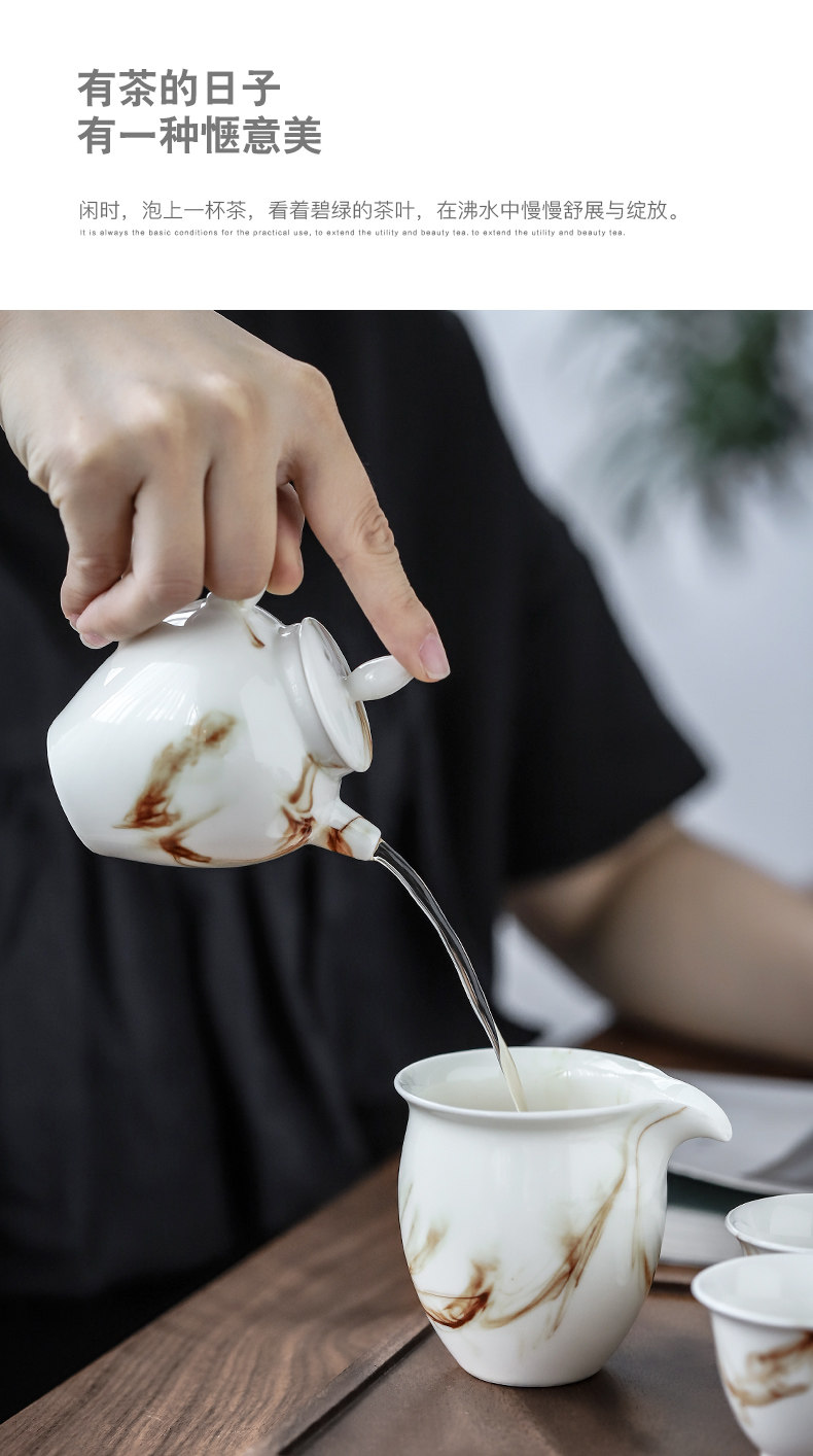 陶瓷家用功夫小套组旅行茶具套装便携快客杯一壶二杯办公户外 景德镇名瓷在线