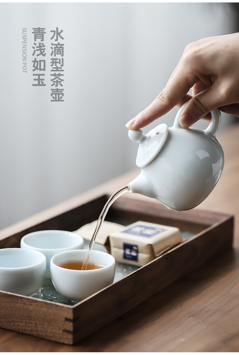 Three thousand Japanese ceramic kung fu tea tea set tea village office household white porcelain teapot teacup contracted small set