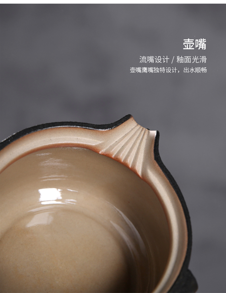 Three thousand manual coarse pottery ceramic teapot tea village household pu - erh tea tea, Japanese single pot of kung fu tea cups