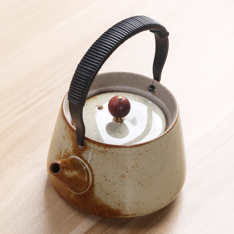 Three thousand coarse pottery teapot ceramic household single girder pot pot of tea village retro nostalgia Japanese kung fu suit the teapot