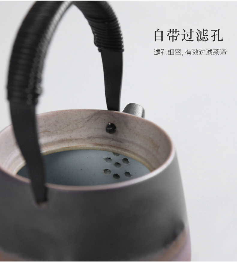 Crude pottery tea three thousand creative filter of the ceramic heat insulation little teapot kung fu tea set tea pot of large girder