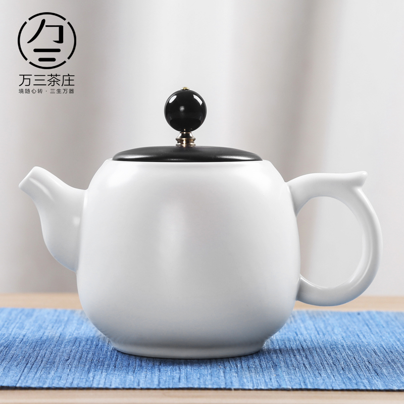 Kung fu tea set single pot of ceramic teapot tea village household three thousand creative teapot of filter tea tea, green tea