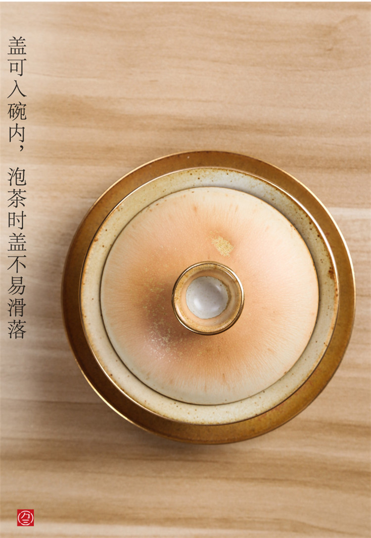 Crude pottery bowl tea three thousand GaiWanCha ceramic cup three to restoring ancient ways of household kung fu tea bowl bowl by hand