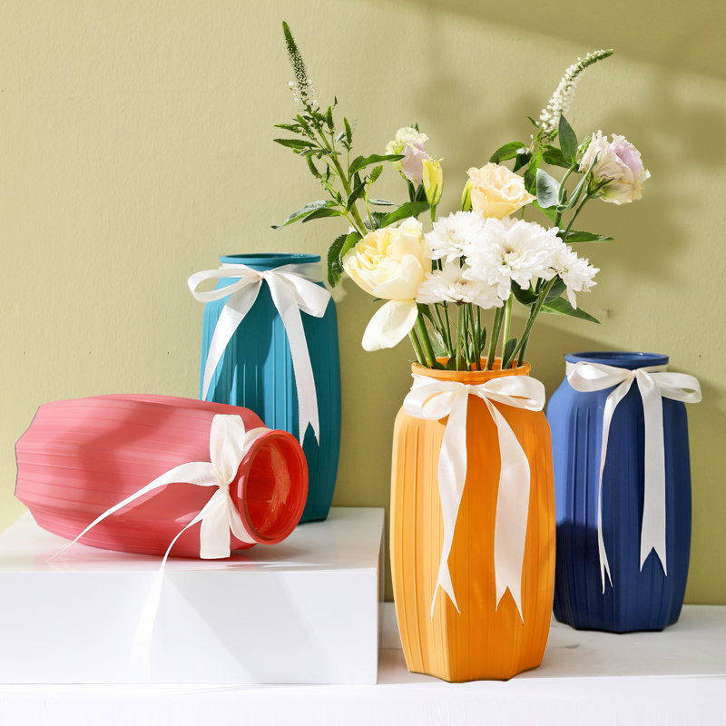 Glass vase transparent small fresh European living room decoration ins flower arrangement dry flower hydroponic lucky bamboo gold ge household