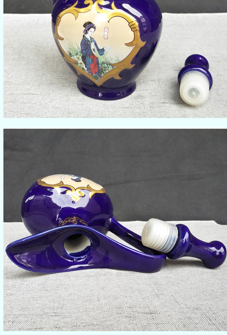 Jingdezhen hộ gia đình bình gốm hip niêm phong rỗng rượu vang chai rượu vang chai rượu vang jar rượu vang chai 1 kg một pound tải ly rượu pha lê