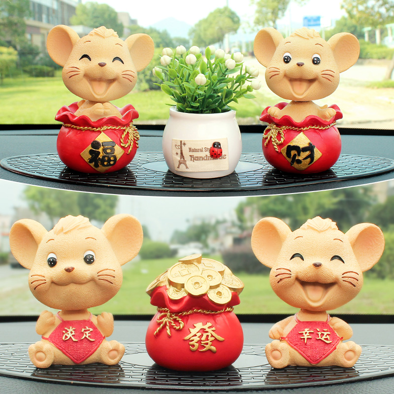 Car interior jewelry shake head cartoon mice mouse mice mascot decoration creative personality on board dolls