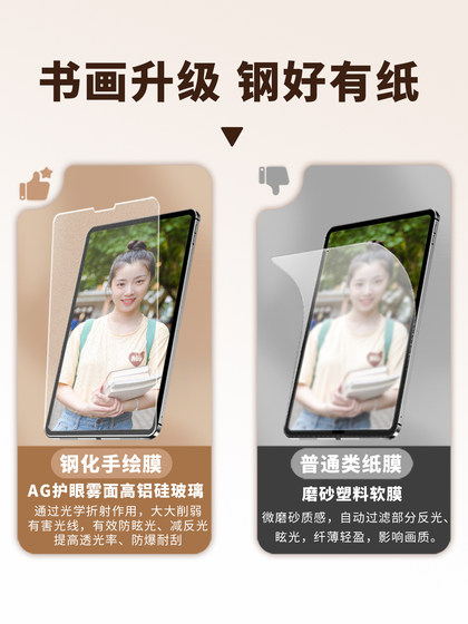 iPad Paper Film 2025 New Pro11 Tempered Film 2020 Apple Air6/7 필기 9.7 플랫 플레이트 10.9 종이 10.2 인치 10.5 프로스트 미니 5/6 작문 13 인치 필름 2024