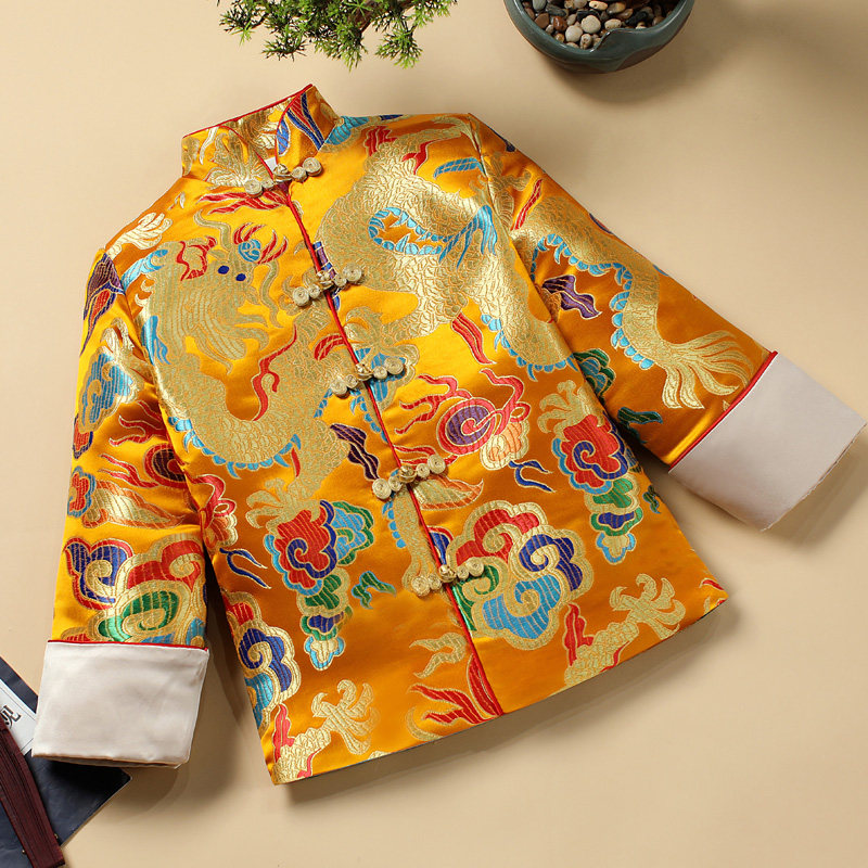Boys' New Year's Greetings Chinese Style Cheongsam New Year Clothes Children's New Year Spring Festival Festive Chinese Children's Clothing Tang Costume Winter