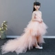 Trang phục dạ hội trẻ em nữ catwalk cô gái mẫu mực váy công chúa màu hồng chủ hoa cô gái trang phục phồng - Váy trẻ em