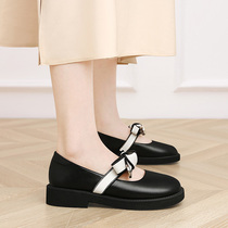 Loretta Womens Shoes Day Ensemble Jk Fall New Thick Bottom Butterfly Knot Retro Mary Treasures Shoes Girl Soft-girl Little Leather Shoes