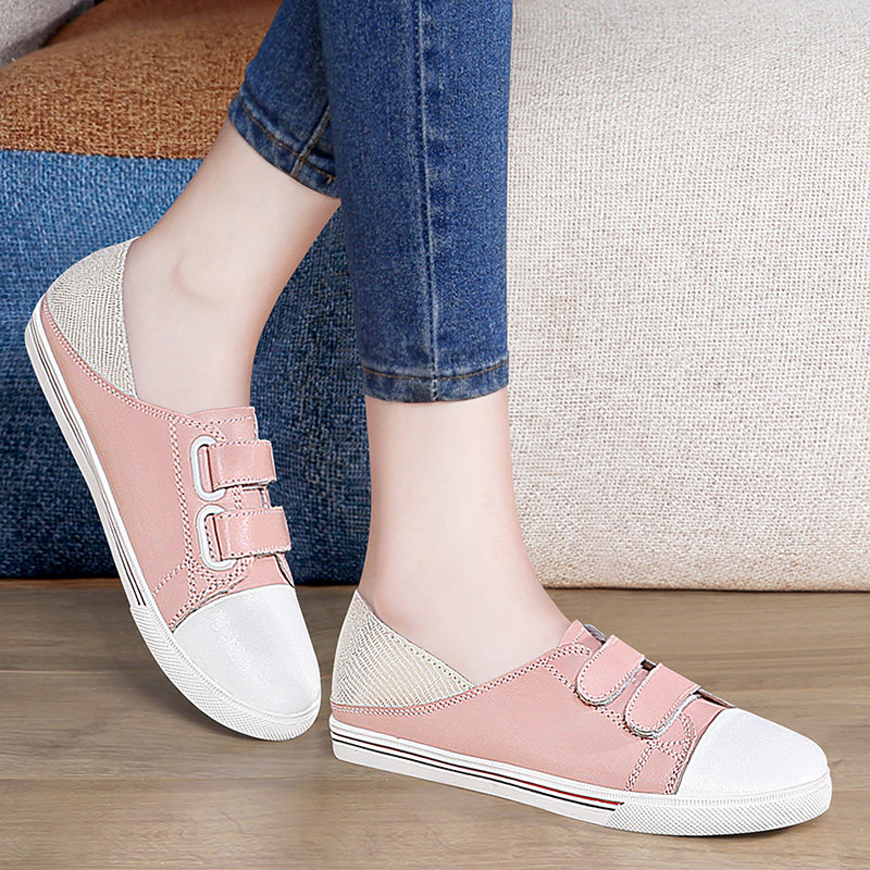 Shallow Lipstick Leather Sloppy Shoes Women 2022 New Soft Bottom Soft Leather Two Wear Magic Stick Summer Flat Bottom Shoes Stomping Heels with Women's Shoe Summer