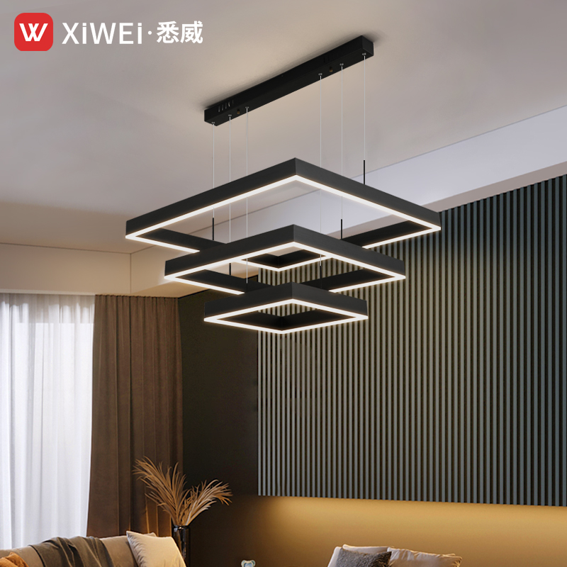 Living room suction ceiling lamp 2021 New atmospheric modern minimalist hanging lamp Full house Restaurant bedroom light-Taobao