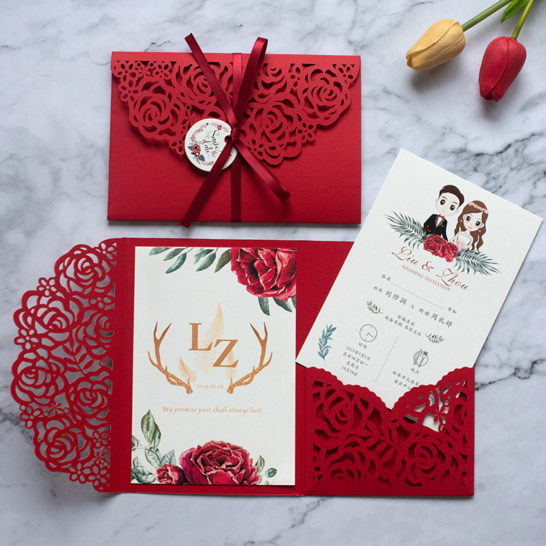 The small crowd invitation letter invites the Cambodian Ins Wind please post wedding 2022 wedding creative happy post Custom Festive Wedding Banquet wedding banquet