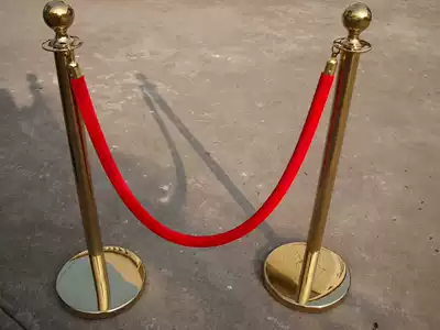 Stainless steel lanyard one-rice thread guardrail hotel large round head railing mobile isolation belt titanium alloy welcome concierge column