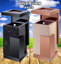 Hotel stainless steel marble trash Creative lobby Shopping mall floor soot bucket Elevator port vertical fruit box