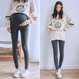 Демисезонные хлопковые леггинсы для беременных, удерживающие тепло осенние штаны с поддержкой живота, увеличенная толщина