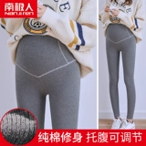 Демисезонные хлопковые леггинсы для беременных, удерживающие тепло осенние штаны с поддержкой живота, увеличенная толщина