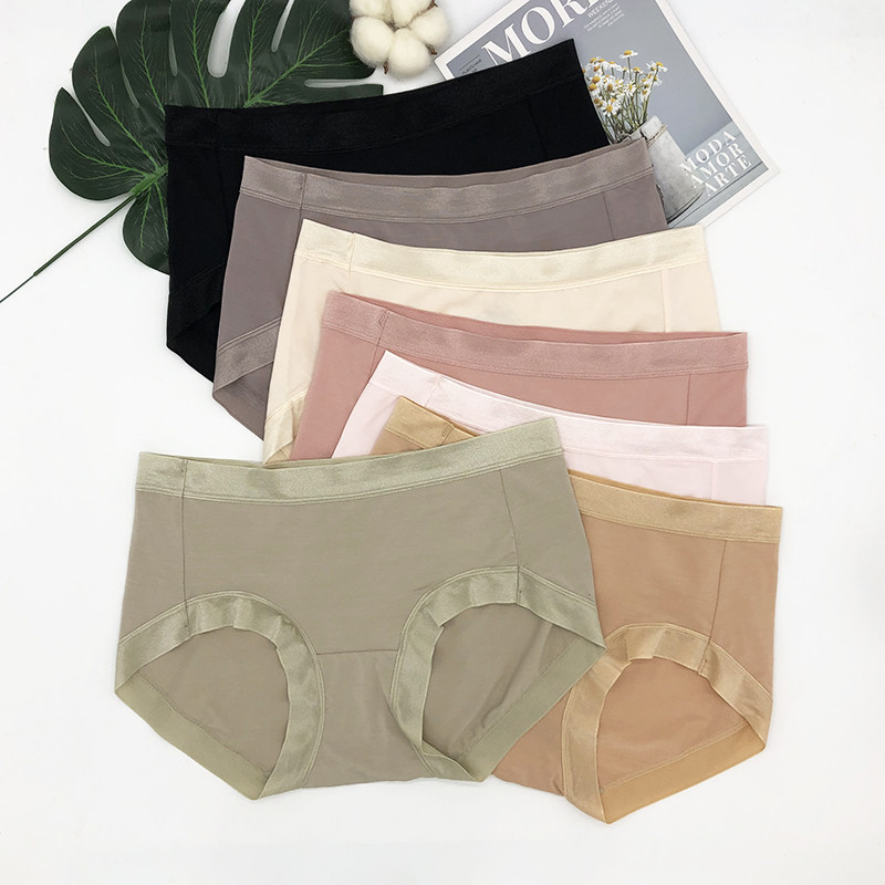 Sky Jealous Lady Moisturizing Pants Modale Underwear Plant Fruit Oil Moisturizing Pants Medium-high Waist Small And Large Edition Triangle Pants