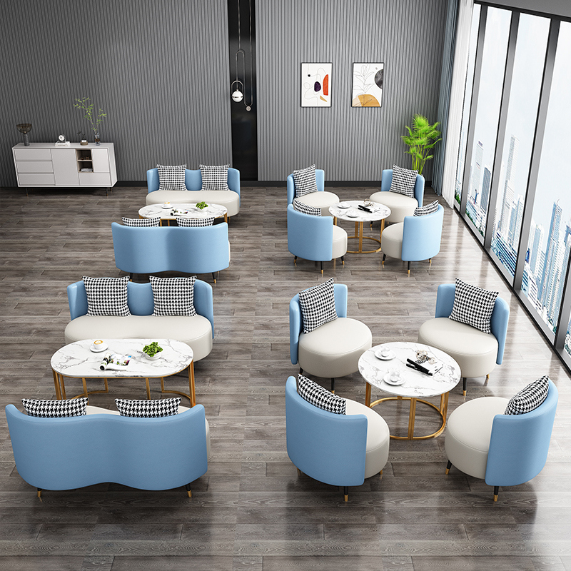 Simple hotel lobby sofa table and chair combination commercial reception guests special card chair sales chair