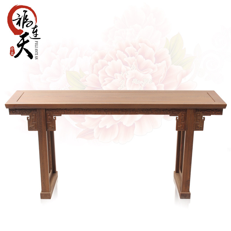 Fuliantian mahogany furniture Ming and Qing antique Chinese chicken wings wood strip case solid wood flat head case in the hall large for the table entrance