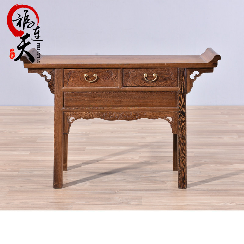 Fuliantian mahogany furniture Ming and Qing Dynasty antique Chinese chicken wing wood solid wood porch table two-way cabinet for table raised head desk