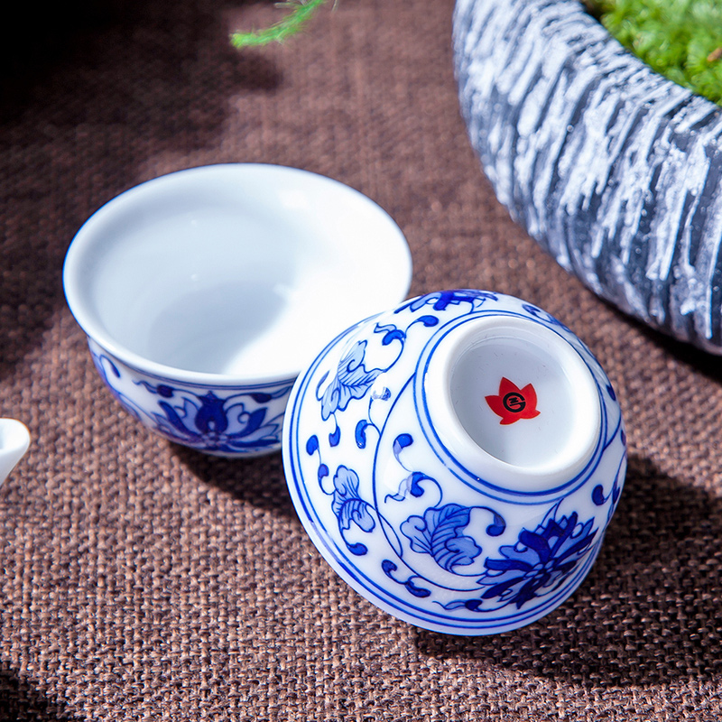 Red leaves 8 head kung fu hand - made ceramic tea sets jingdezhen porcelain teacup area have a gift