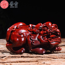 Find Ancient lobular red sandalwood Wood Tianlu brave decoration pendant wood crafts brave man playing hand pieces play
