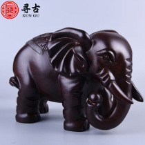 Looking for ancient ebony wood carving Elephant Ornaments a pair of living room porch decorations large solid wood carving home crafts