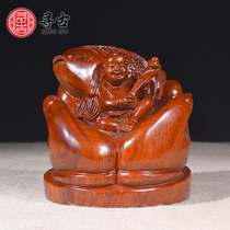 Looking for ancient flower pear wood carving carp Ruyi boy ornaments home solid wood carving office Crafts gift gifts