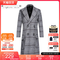 JDV children's clothing mall same style spring and autumn new fashion all-match double-breasted fashionable mid-length woolen coat