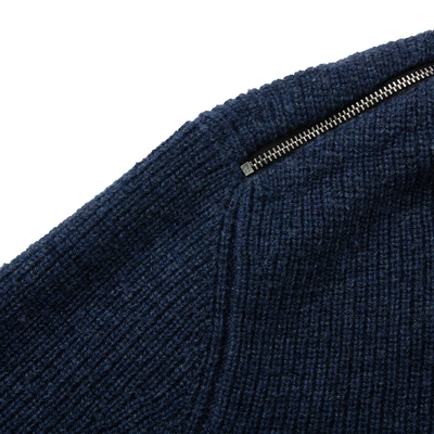 JDV nam mùa đông thời trang ấm xu hướng áo len màu xanh áo len dây kéo cao cổ áo len nam WOT7844