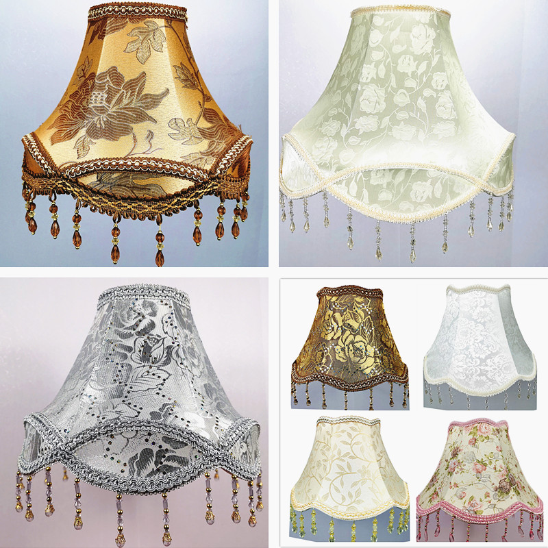 European desk lamp candle fabric lamp shade retro court cover make accessories network red bed head falling lamp shell