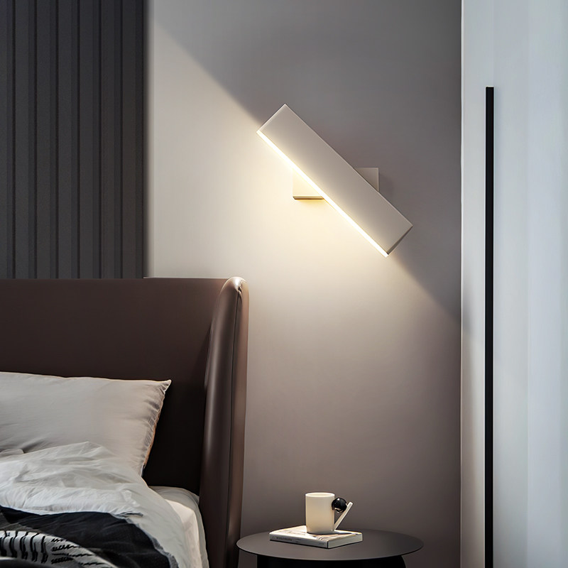 Bed Head Lamp Wall Lamp Bedroom Nordic Minimalist Modern LED Lamp Creative personality Rotatable Living Room Background Wall Lamp